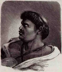 Capitao Vei-Bang, Häuptling der Coroados, aus Die Amazonas- und Madeira-Flüsse, von Franz Keller, 1874